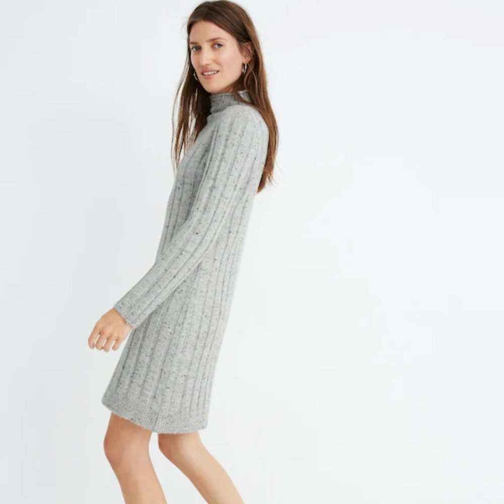 Madewell Ribbed Knit Womens Sweater Mini Dress